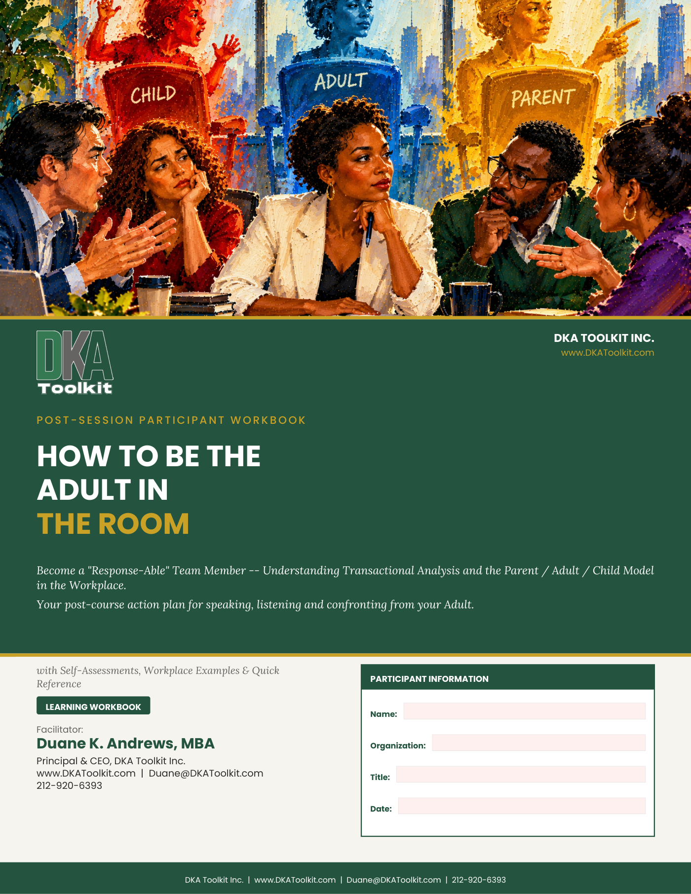 How to Be the Adult in the Room Workbook (Fillable PDF)