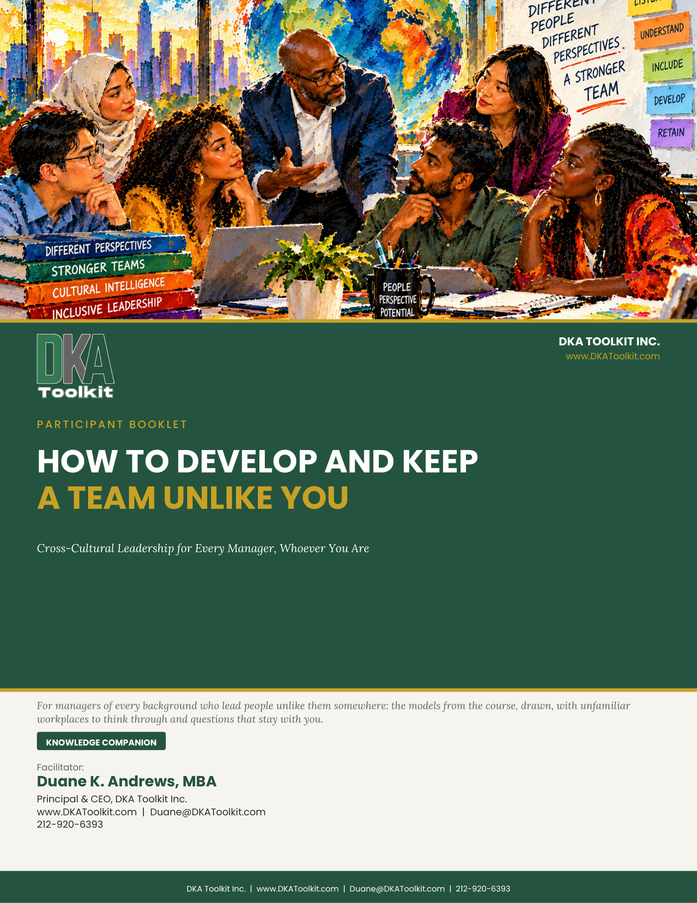 How to Develop and Keep a Team Unlike You Participant Booklet