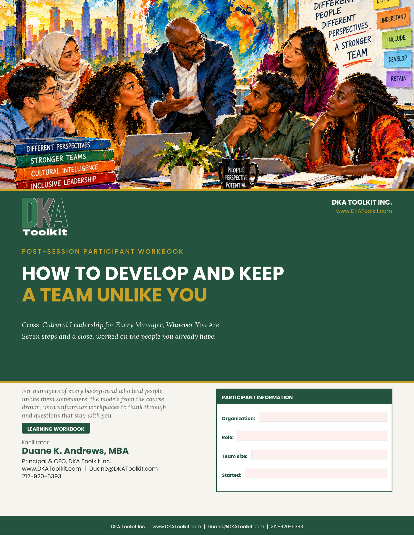 How to Develop and Keep a Team Unlike You Workbook (Fillable PDF)