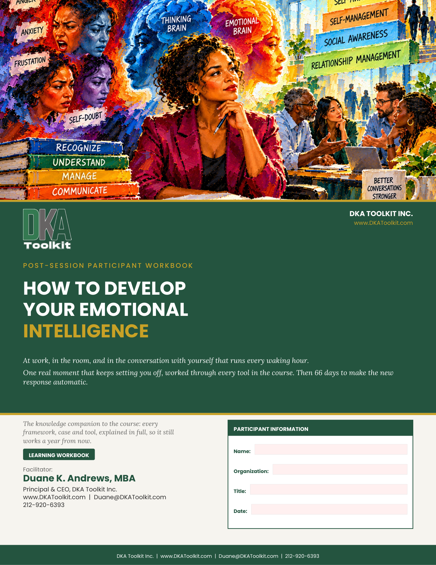How to Develop Your Emotional Intelligence, Part One Workbook (Fillable PDF)
