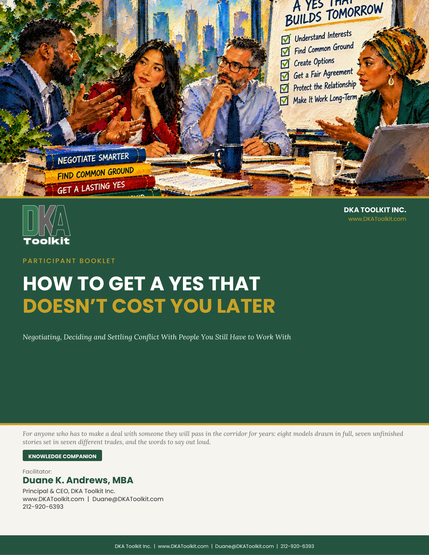 How to Get a Yes That Doesn't Cost You Later Participant Booklet