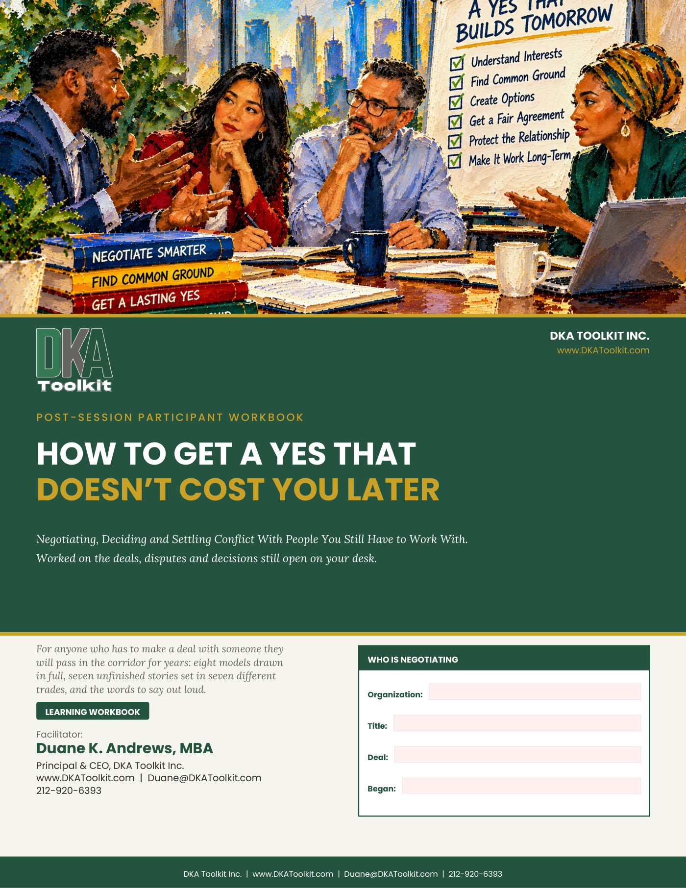 How to Get a Yes That Doesn't Cost You Later Workbook (Fillable PDF)