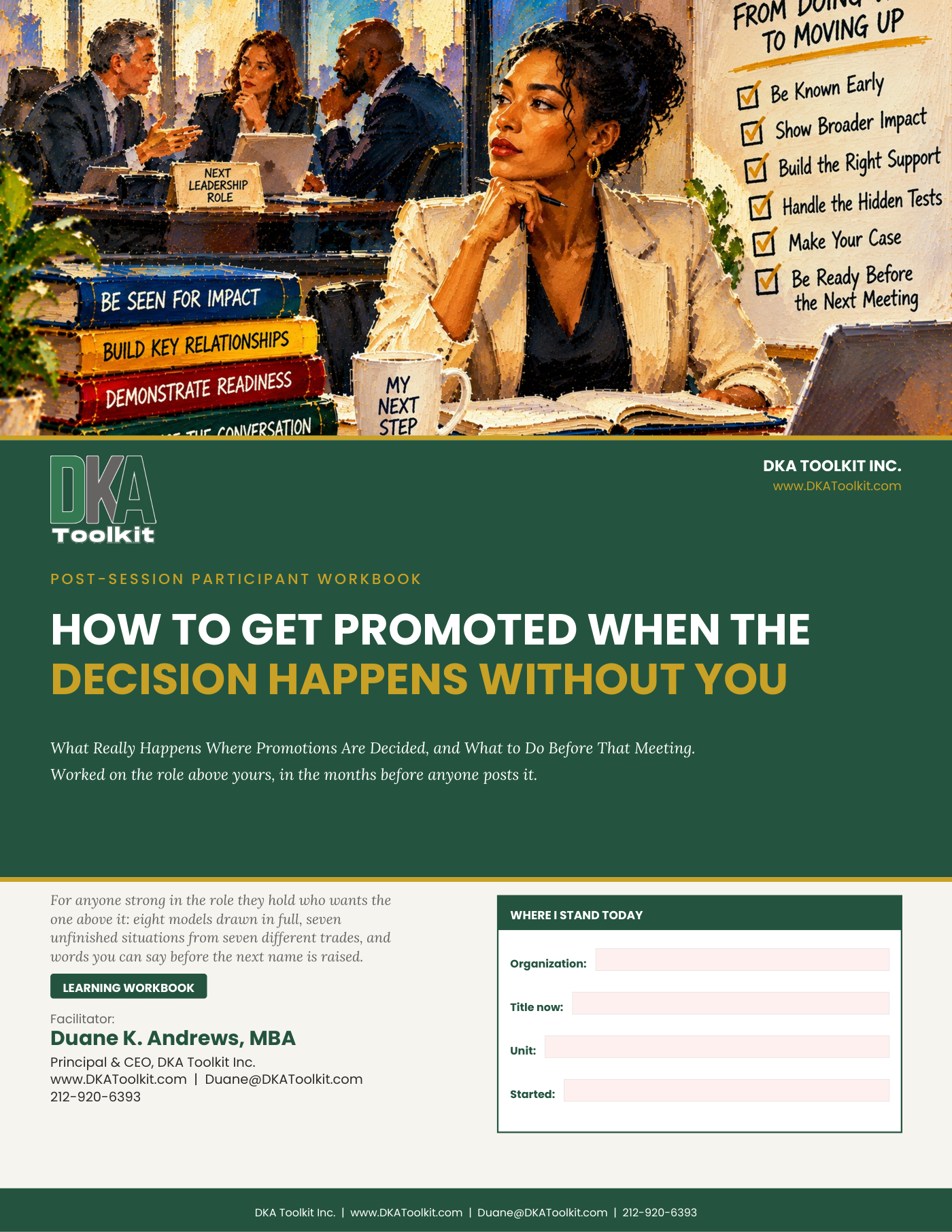 How to Get Promoted When the Decision Happens Without You Workbook (Fillable PDF)