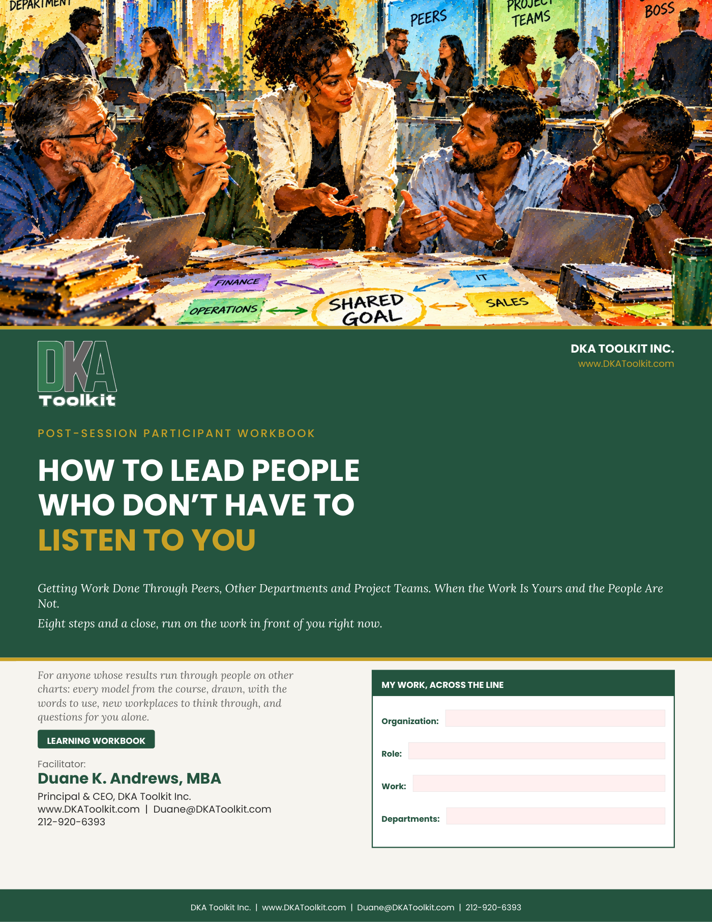 How to Lead People Who Don't Have to Listen to You Workbook (Fillable PDF)