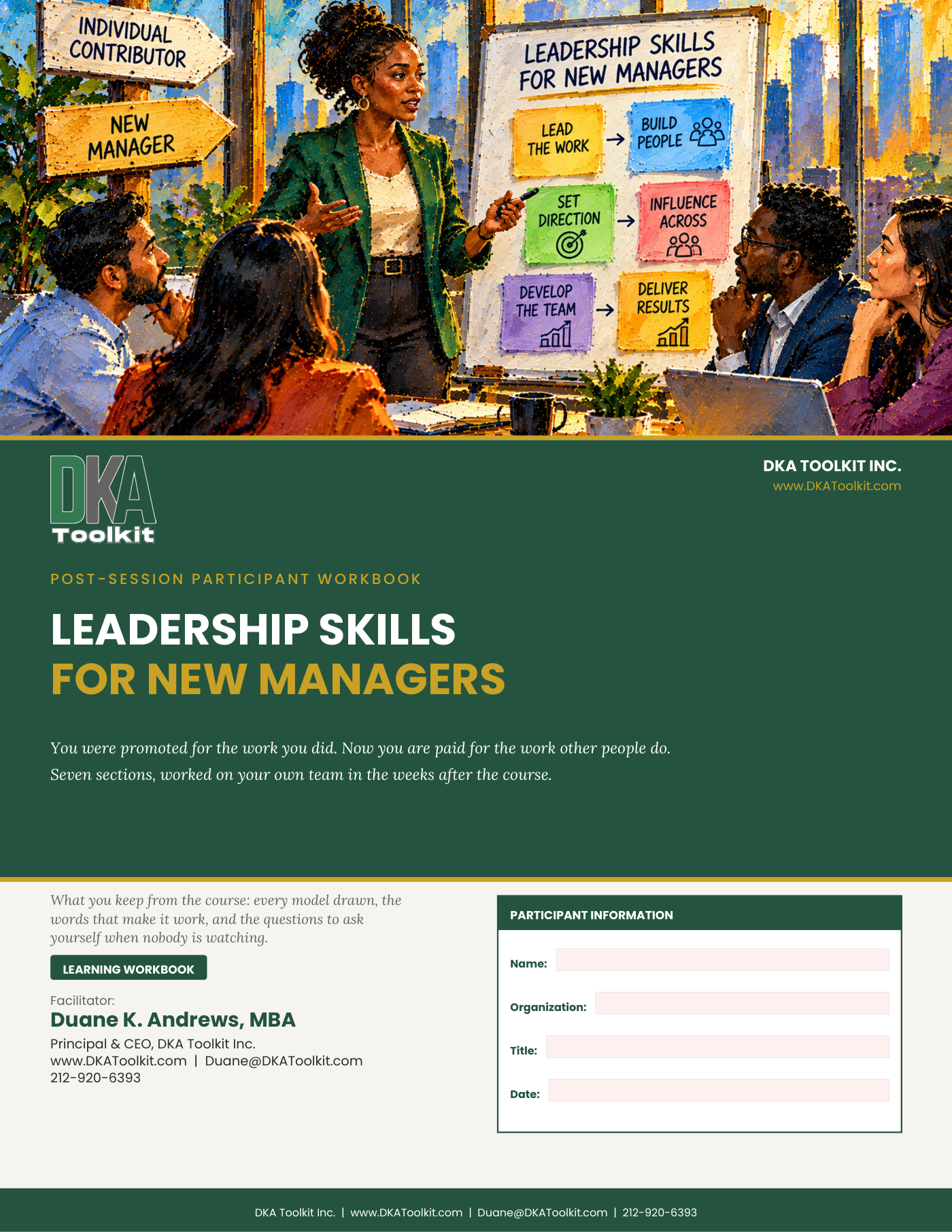 Leadership Skills for New Managers Workbook (Fillable PDF)