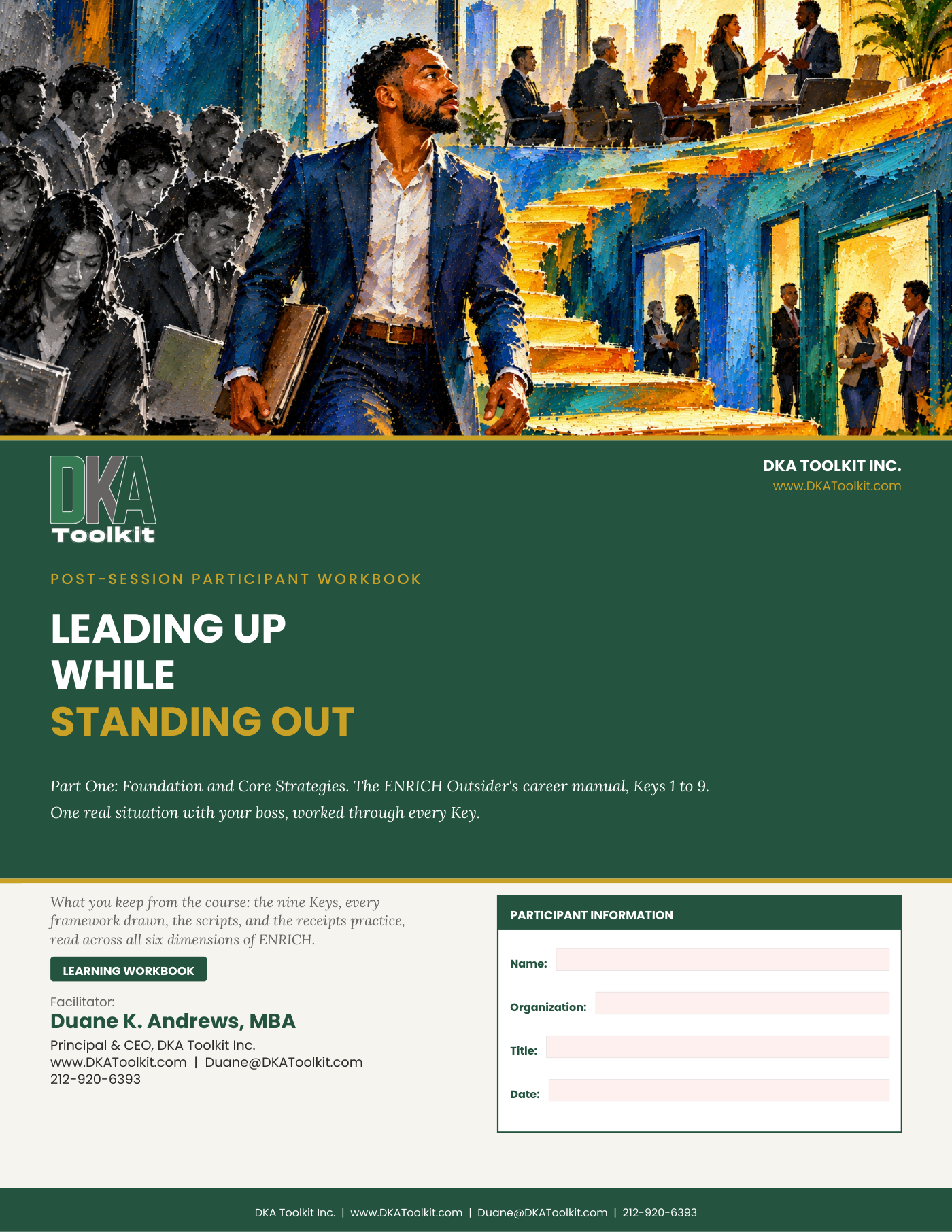 Leading Up While Standing Out, Part One Workbook (Fillable PDF)