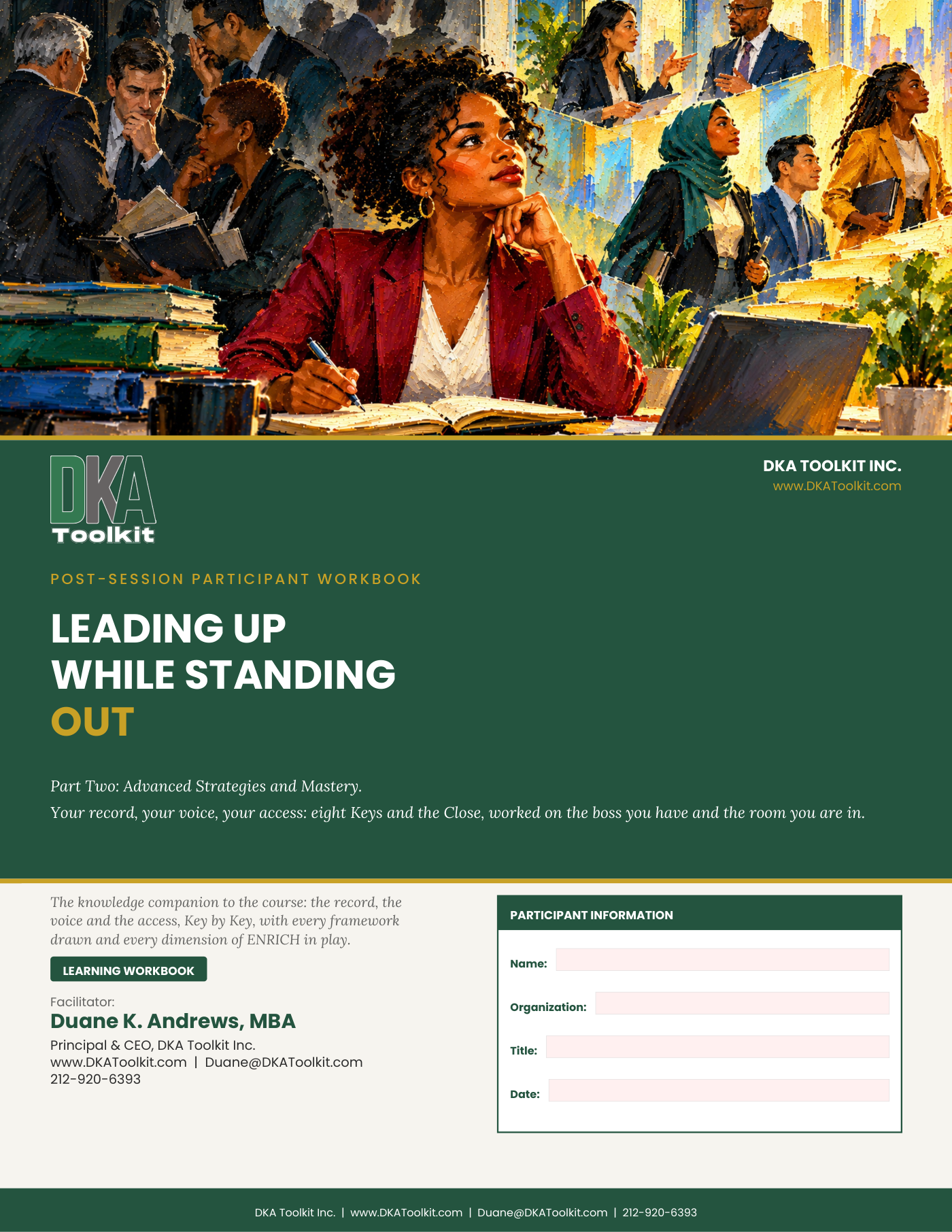 Leading Up While Standing Out, Part Two Workbook (Fillable PDF)