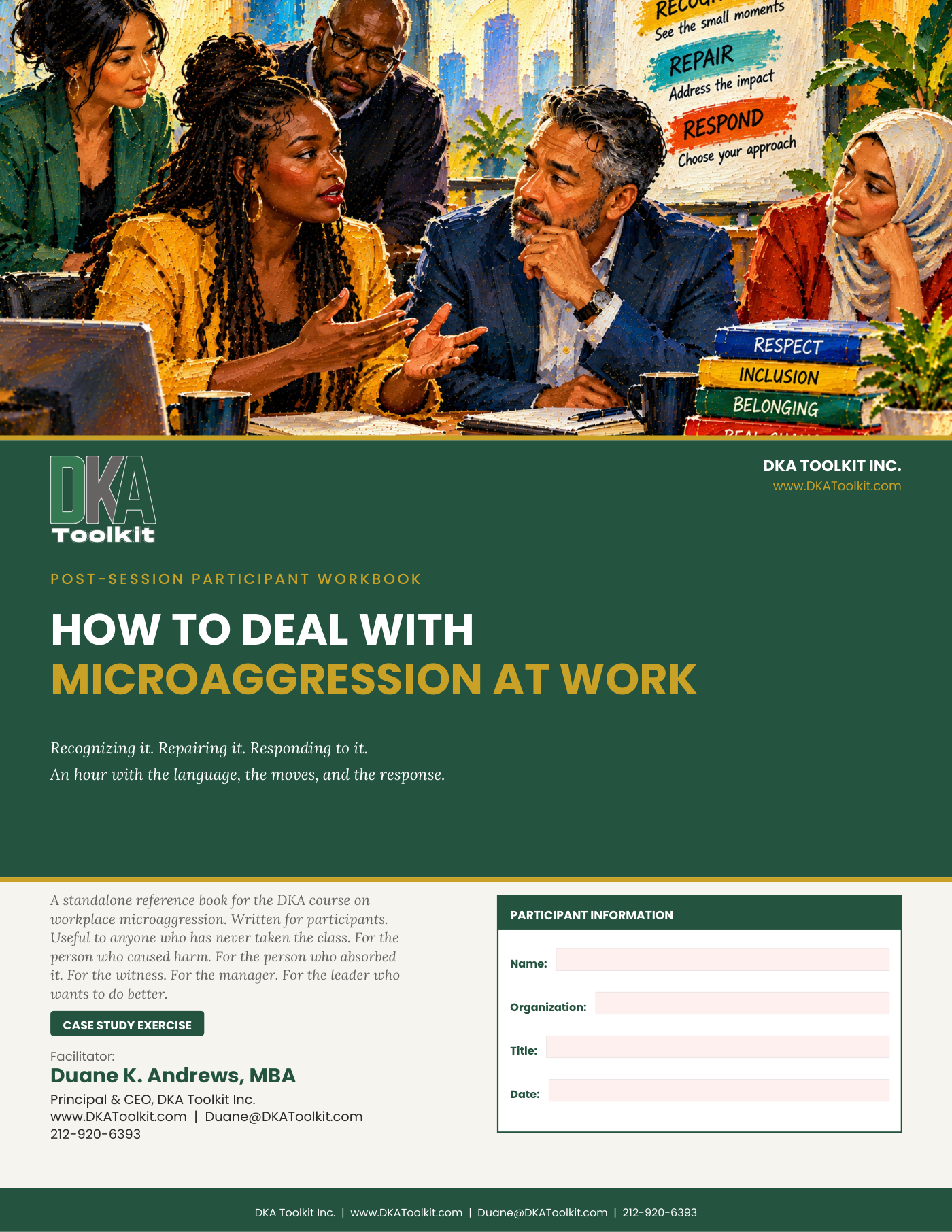 How to Deal With Microaggression at Work Workbook (Fillable PDF)