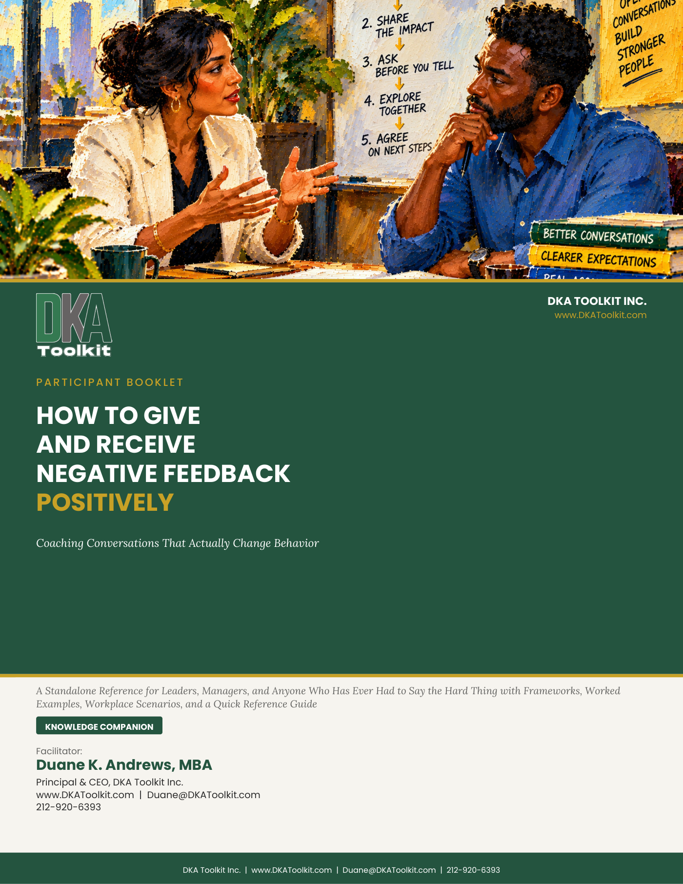 How to Give (and Receive) Negative Feedback Positively Participant Booklet