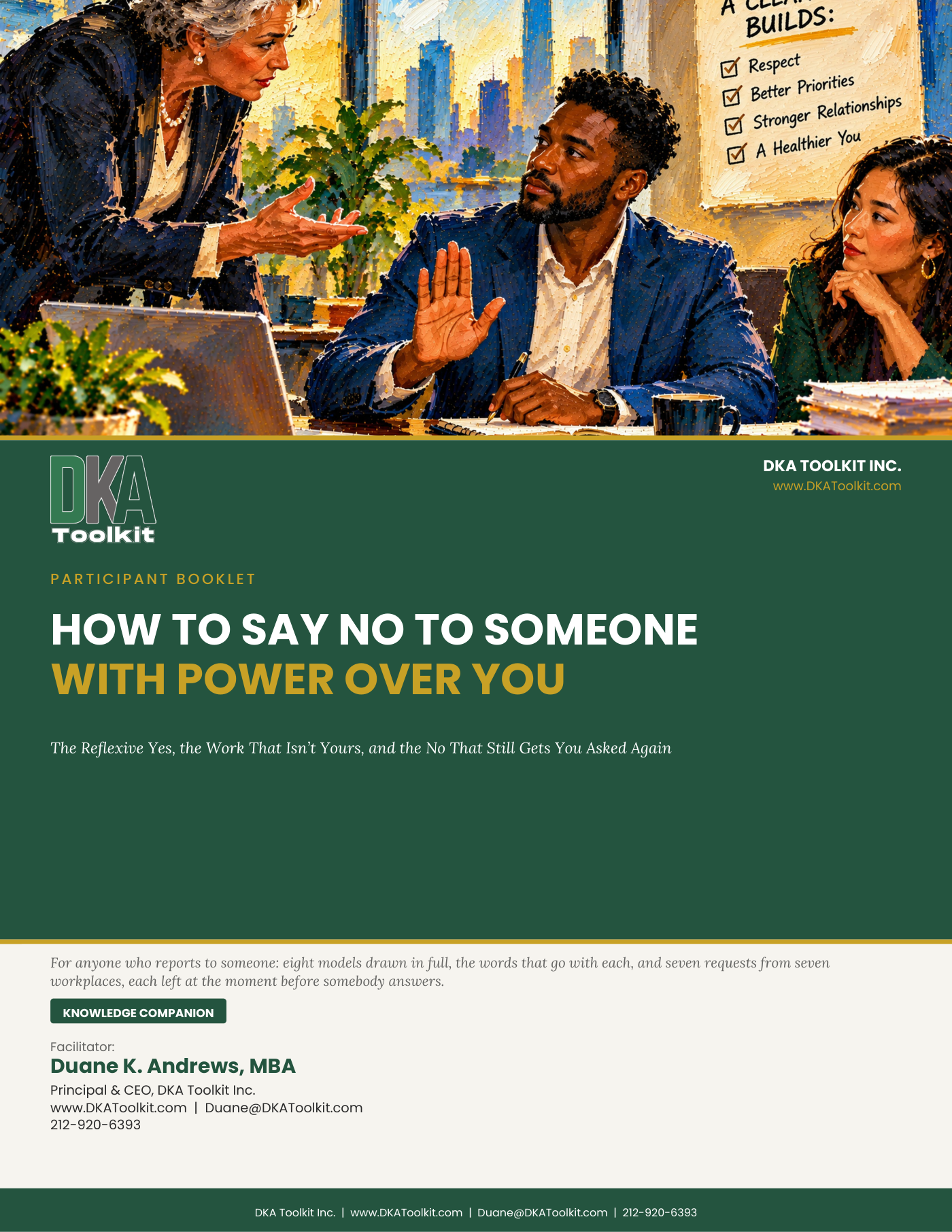 How to Say No to Someone With Power Over You Participant Booklet