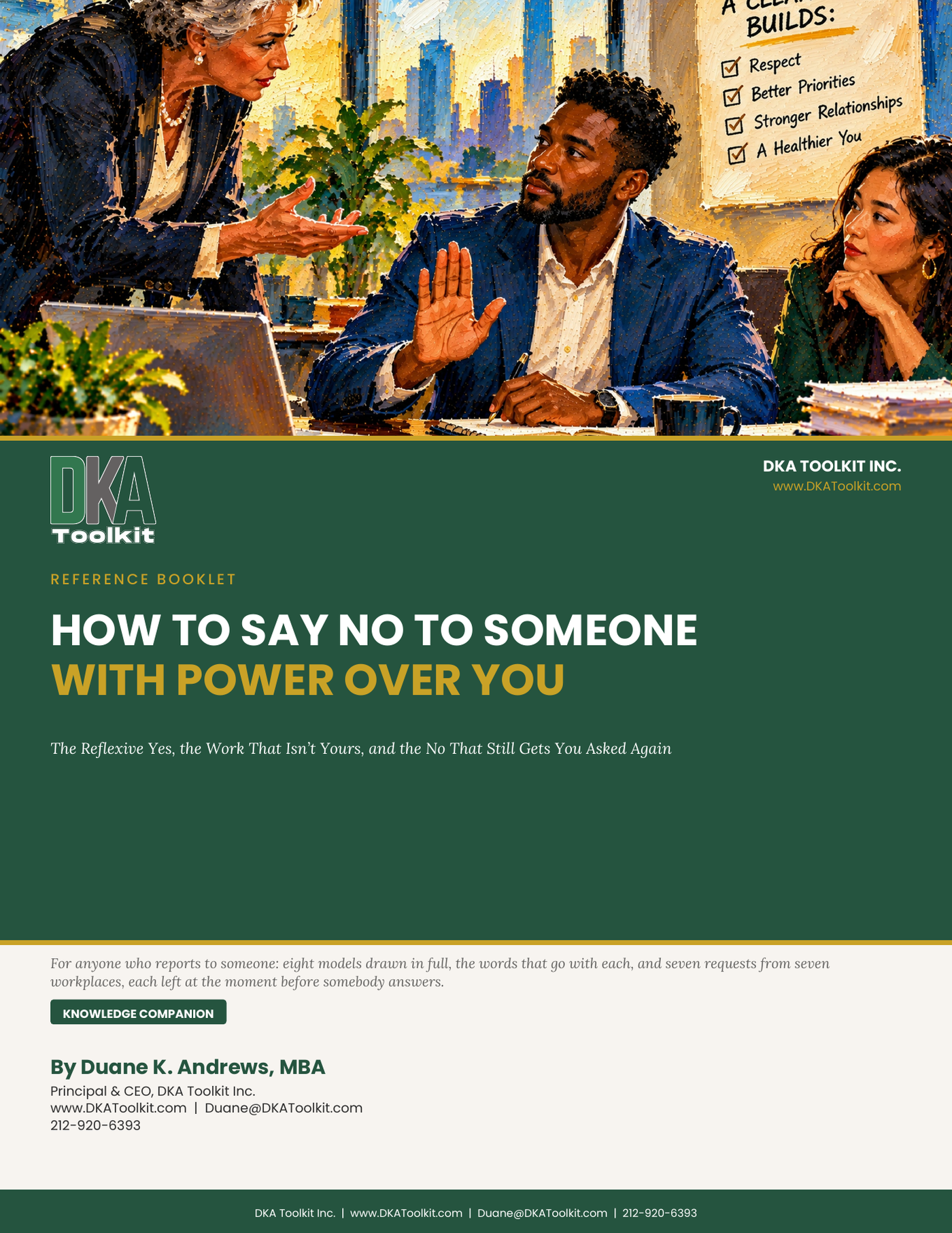How to Say No to Someone With Power Over You Participant Booklet