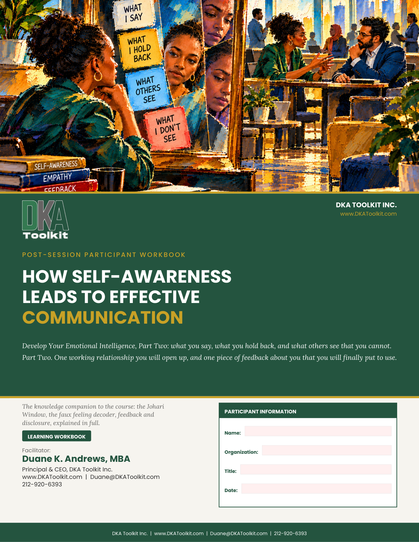 How Self-Awareness Leads to Effective Communication Workbook (Fillable PDF)